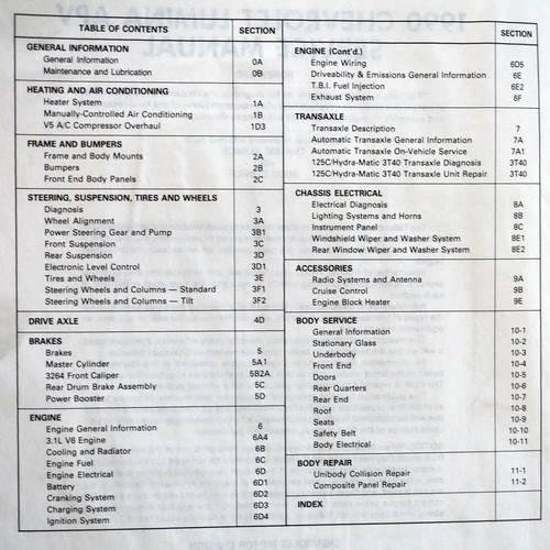 1990 Chevy Lumina APV Service Manual 