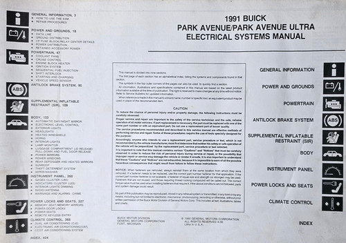 991 Buick Park Avenue Electrical Systems Manual