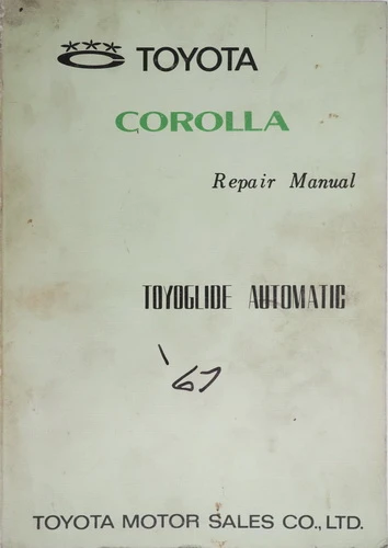 Toyota Corolla Toyoglide Automatic Transmission Repair Manual
