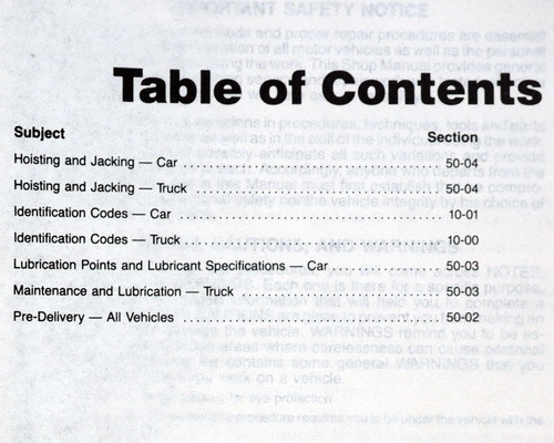 1991 Ford Lincoln Mercury Car and Truck Pre-Delivery, Maintenance & Lubrication Manual