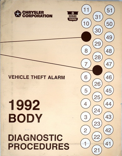 1992 1993 Chrysler Dodge Jeep Vehicle Theft Alarm Diagnostic Procedures 