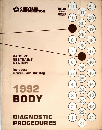 1992 Chrysler Plymouth Dodge Air Bag Restraint System Diagnostic Procedures Manual