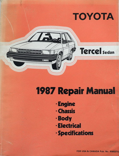 1987 Toyota Tercel Sedan Repair Manual