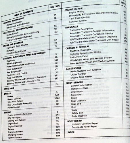 1990 Pontiac Trans Sport Service Manual