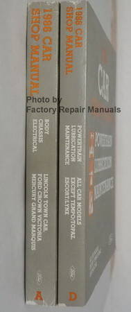 1986 Lincoln Town Car Ford Crown Victoria Mercury Grand Marquis Shop Manual Spine View