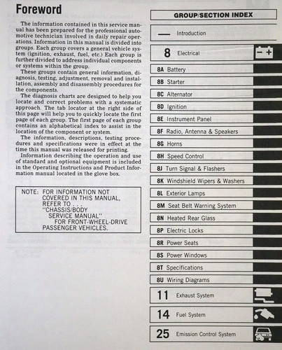 1986 Service Manual Front Wheel Drive Van/Wagon Ram Van Caravan Voyager Volume 1, 2