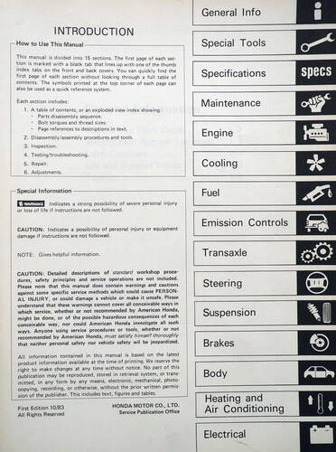 1983 Honda Accord Service Manual