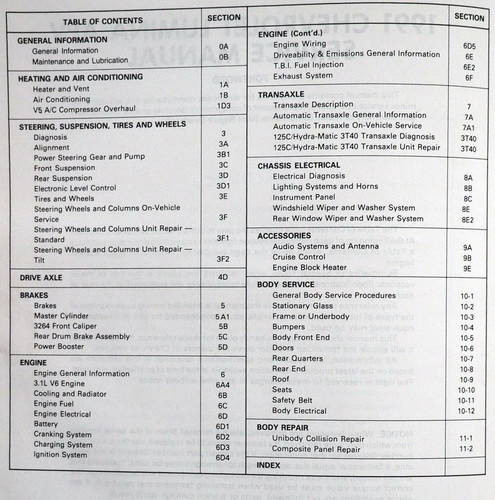 1991 Chevrolet Lumina APV Service Manual