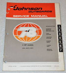 1978 Johnson Outboard Motor 4hp 4W78 4R78 4RL 4 hp Factory Shop Service Repair Manual