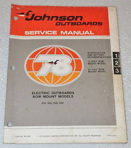 1978 Johnson Electric Outboard Motor 12 24 Volt 12V 24V  Service Repair Manual