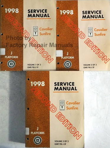 1998 Service Manual Chevrolet Cavalier Pontiac Sunfire J Platform Volumes 1, 2, 3