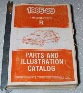 1985-1989 GEO Spectrum Parts and Illustration Catalog Manual