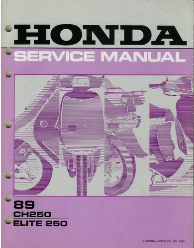 1989 Honda Elite 250 Scooter Service Manual 
