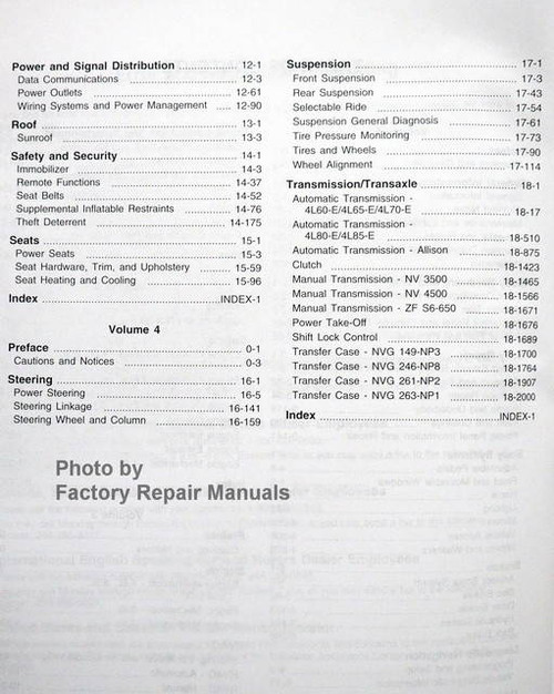 Chevrolet GMC Silverado Sierra 2007 Service Manual Table of Contents 2