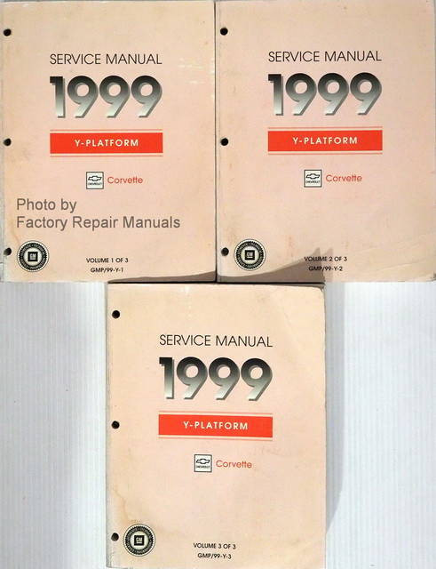1999 Chevrolet Corvette Service Manuals Volume 1, 2, 3