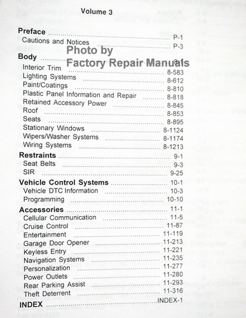 2004 Cadillac Deville Service Manual Table of Contents 2