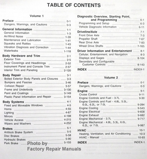 2009 Hummer H3 Service Manual Table of Contents 1