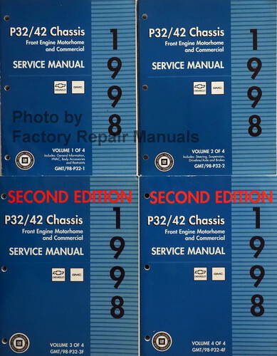 1998 P32/42 Front Engine Motorhome and Commercial Service Manual Volume 1, 2, 3, 4