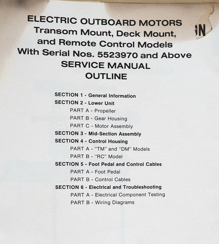 Mercury Electric Outboard TM DM RC Service Manual 