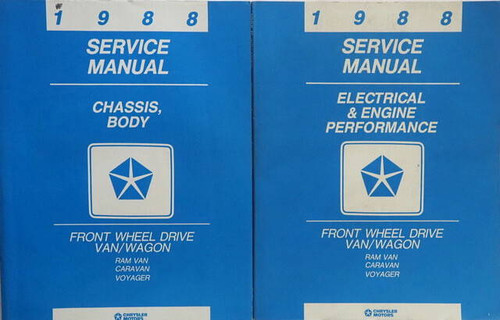 1988 Dodge Grand Caravan Plymouth Voyager Mini Ram Van Service Manual Set