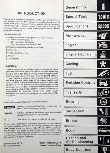 1979 Honda Prelude Service Manual