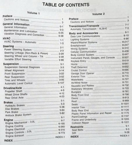 1999 Cadillac Catera Service Manual Volume 1, 2