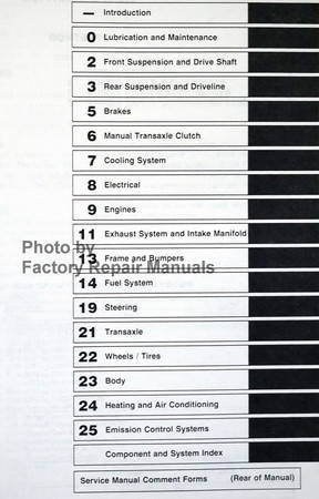 Chrysler Town & Country / Dodge Caravan, Grand Caravan / Plymouth Voyager, Grand Voyager Table of Contents