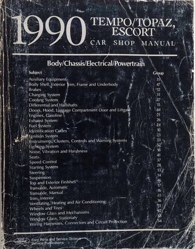1990 Ford Escort Tempo Mercury Topaz Shop Manual