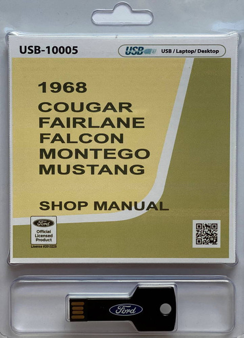 1968 Ford Mustang Falcon Fairlane Mercury Cougar Montego Shop Manual 