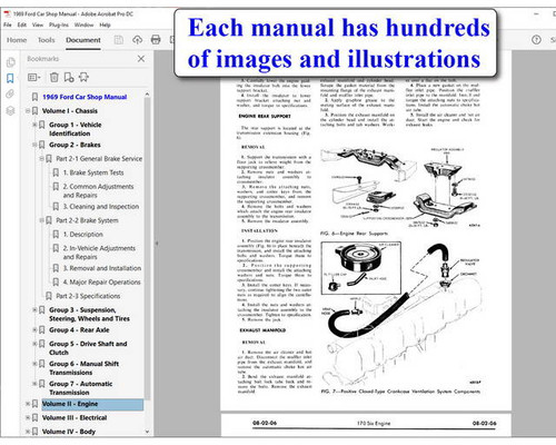 1969 Ford Lincoln Mercury Car Shop Service Manual on USB