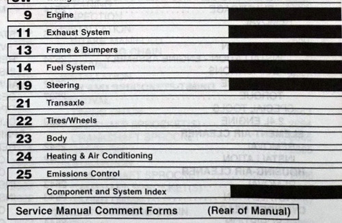 2007 Chrysler Sebring Factory Service Manual Volume 4 Table of Contents