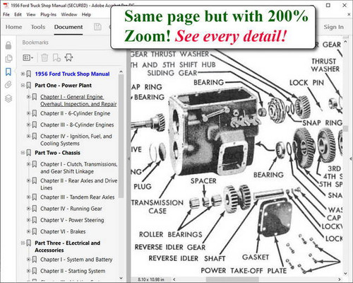1956 Ford Truck F100 F250 F350 P350 B600 Bus Shop Service Manual on USB
