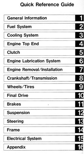 1986 1987 Kawasaki Ninja 250R GPZ250R Service Manual