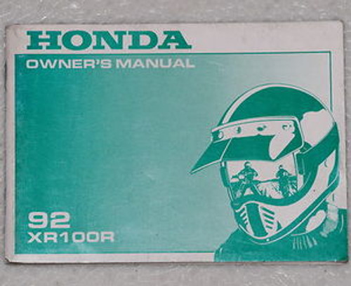 1992 HONDA XR100R Owners Manual XR 100 R Motorcycle Original Dealer Owner's