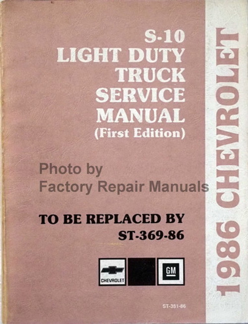 1986 Chevy S10 Light Duty Truck Service Manual