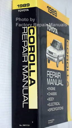 1989 Toyota Corolla Repair Manual Spine View