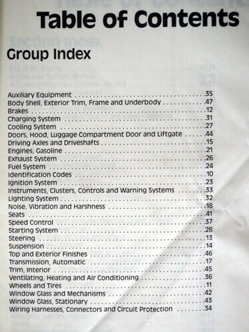 1990 Lincoln Town Car Crown Victoria / Grand Marquis Shop Manual