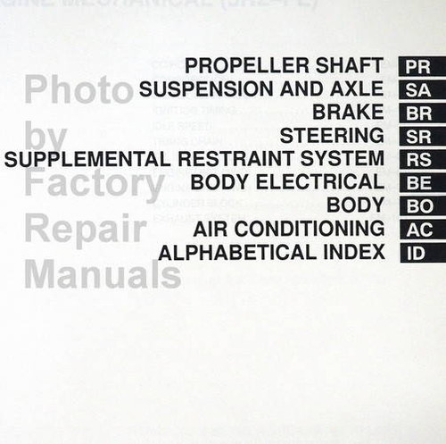 2000 Toyota 4Runner Repair Manual Table of Contents 3