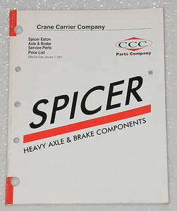 SPICER EATON Heavy Axle & Brake Service Parts Price List Manual 2001 CCC Co