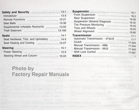 2010 Chevrolet Cobalt Pontiac G5 Service Manual Table of Contents 2