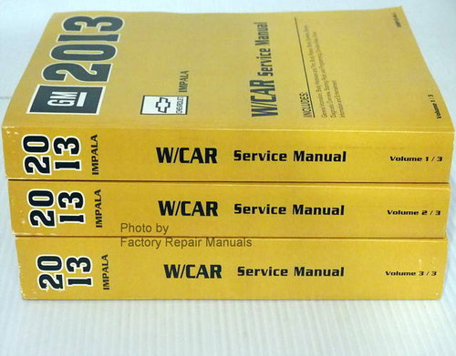 2013 Chevrolet Impala W/Car Service Manuals Spine View
