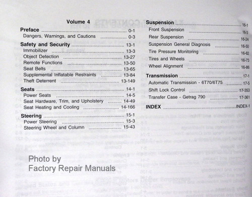 2011 Buick Enclave Chevy Traverse GMC Acadia Service Manuals Table of Contents Page 2