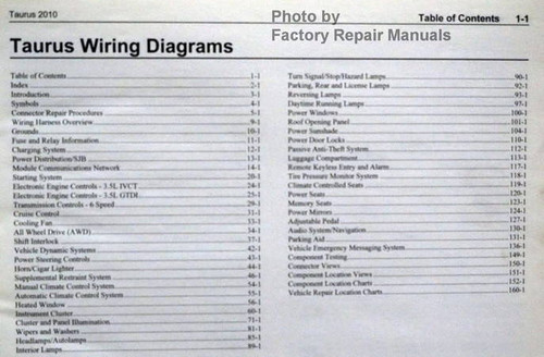 2010 Ford Taurus Wiring Diagrams 