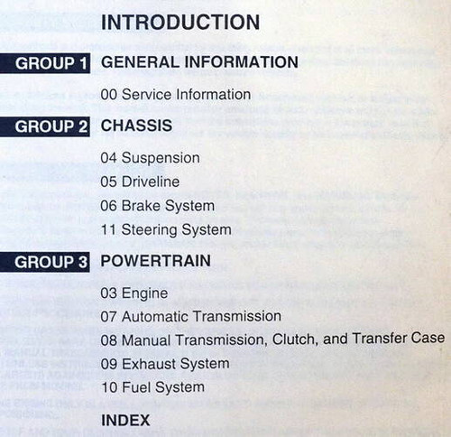 2000 Ford Crown Victoria Mercury Grand Marquis Factory Shop Workshop Manual Table of Contents 1