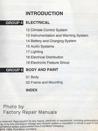 2000 Ford Explorer Mercury Mountaineer Service Manual Table of Contents 2