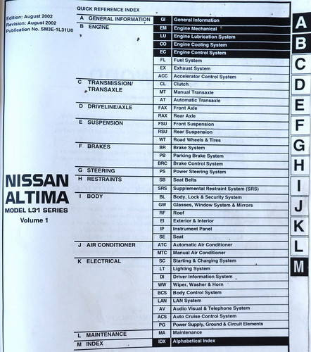  2003 Nissan Altima Service Manual Set 