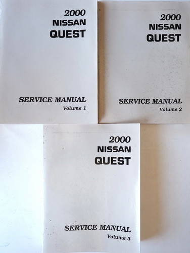 2000 Nissan Quest Service Manual Volume 1, 2, 3