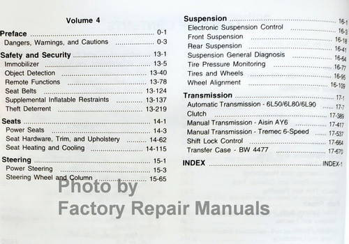 2009 GM Cadillac CTS / CTS-V Service Manual Table of Contents 2
