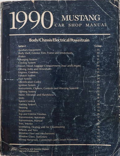 1990 Ford Mustang Shop Manual Body/Chassis/Electrical/Powertrain