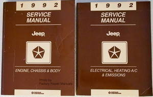 1992 Service Manual Jeep Engine, Chassis, Body, Electrical, Heating-A/C & Emissions